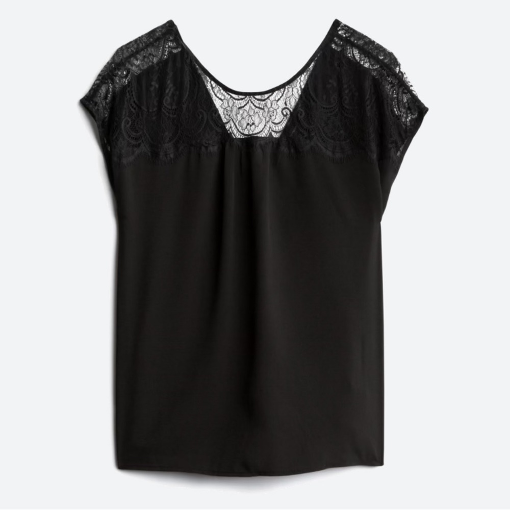 French Connection Blaria Lace Detail Blouse